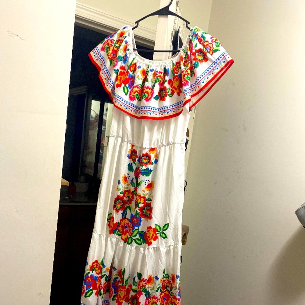 White floral dress